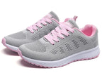 Baskets femme légères à empiècements mesh, quatre coloris, rose