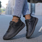 Baskets femme à lacets, semelle souple, six coloris, noir