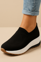 Baskets sans lacets femme, semelle antidérapante, quatre coloris, noir