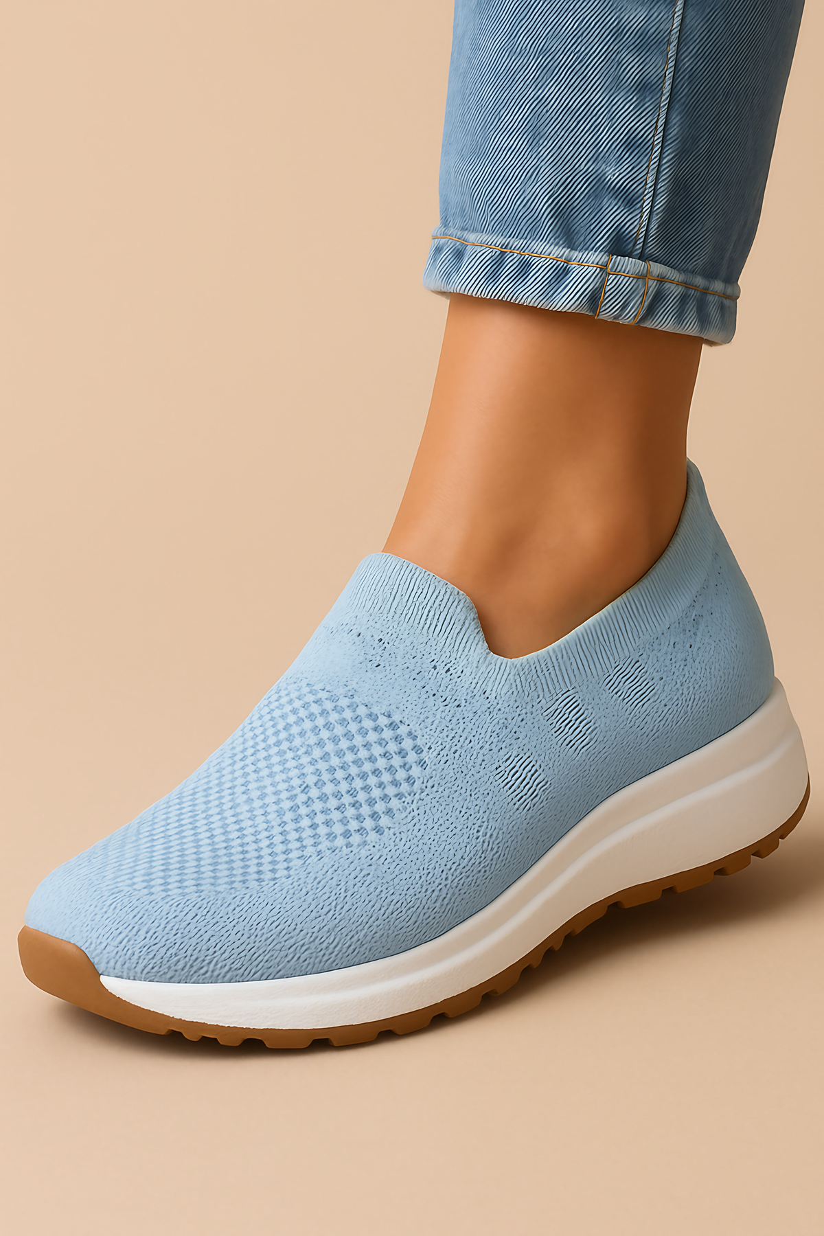 Baskets sans lacets femme, semelle antidérapante, quatre coloris, bleu