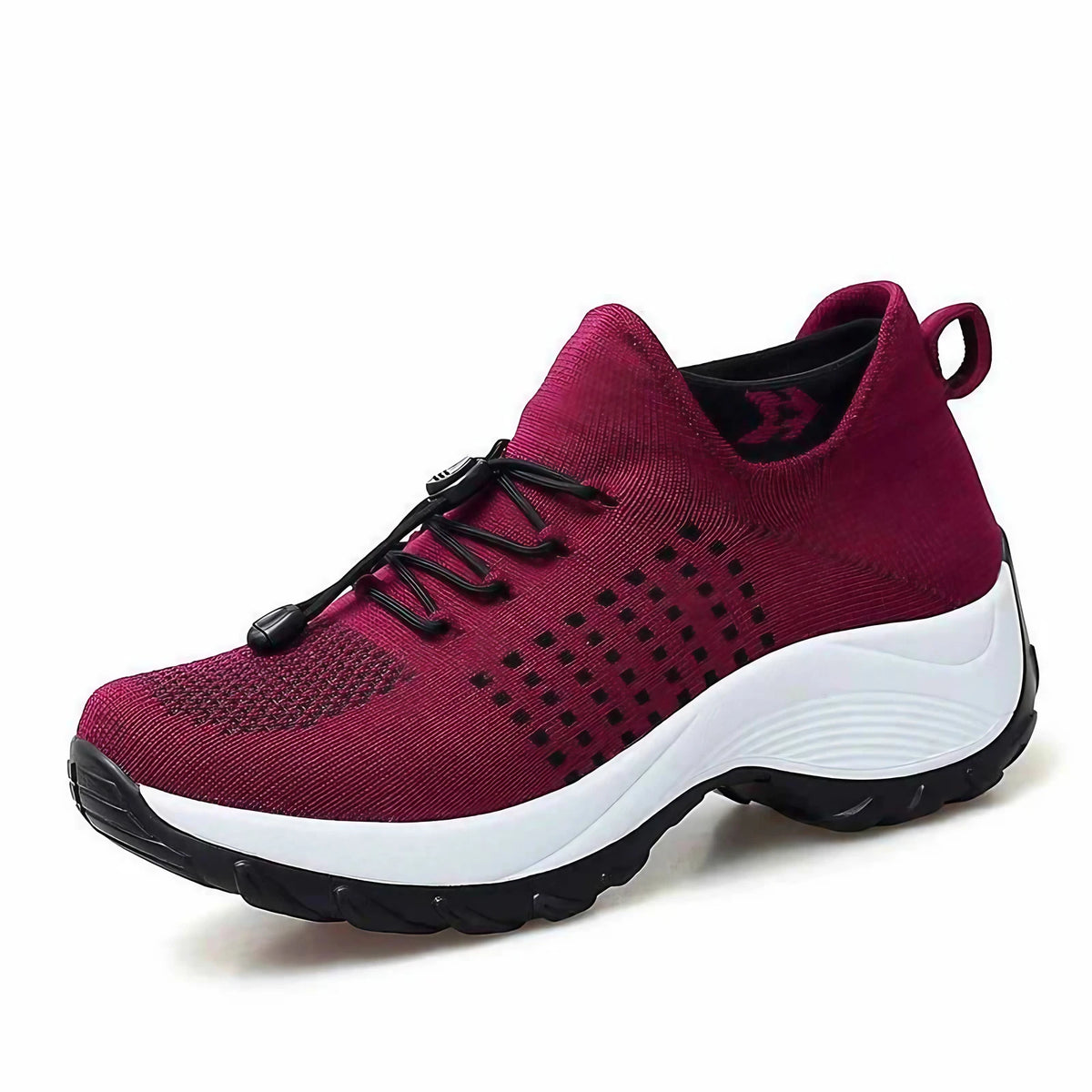 Baskets femme en maille, semelle intérieure à mémoire de forme, rouge