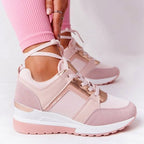 Baskets femme rembourrées, silhouette épurée, cinq coloris, rose