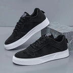 Baskets homme légères à lacets, semelle souple amortissante, noir