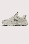 Baskets plateforme homme à lacets, semelle épaisse, du 39 au 44, beige