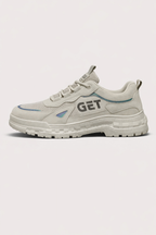 Baskets plateforme homme à lacets, semelle épaisse, du 39 au 44, beige