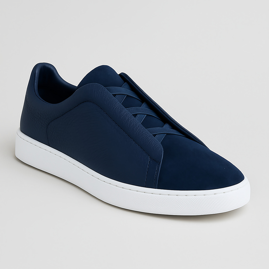 Baskets homme de ville légères, ligne épurée, trois coloris, bleu marine