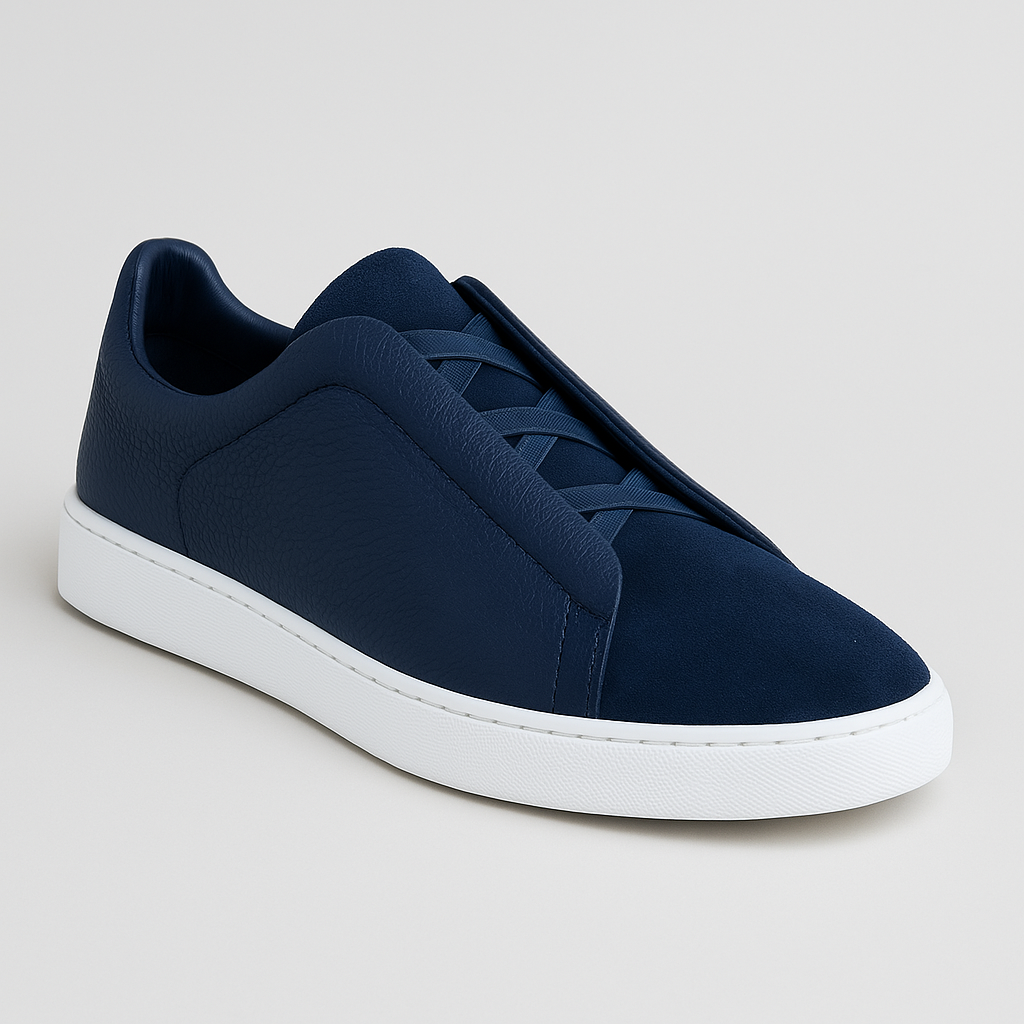 Baskets homme de ville légères, ligne épurée, trois coloris, bleu marine