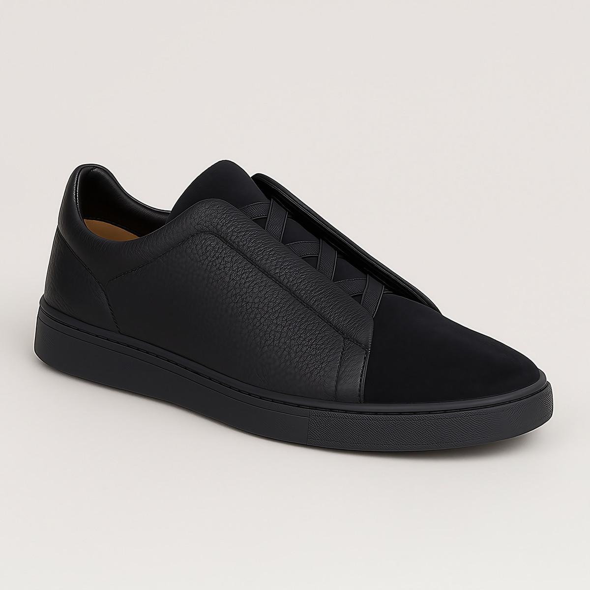 Baskets homme de ville légères, ligne épurée, trois coloris, noir
