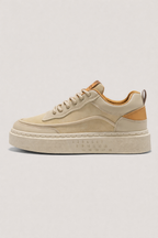 Baskets homme minimalistes à semelle large, beige ou noir