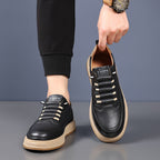 Baskets homme basses à lacets, talon renforcé, semelle épaisse
