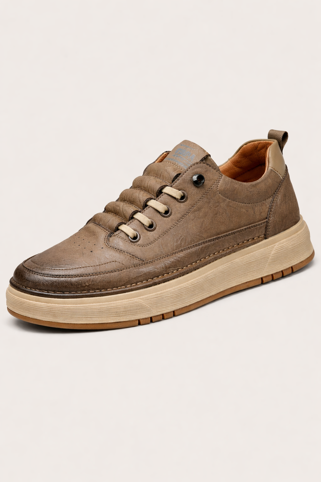 Baskets homme basses à lacets, talon renforcé, semelle épaisse