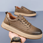 Baskets homme basses à lacets, talon renforcé, semelle épaisse