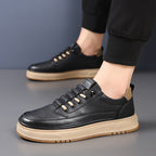 Baskets homme basses à lacets, talon renforcé, semelle épaisse
