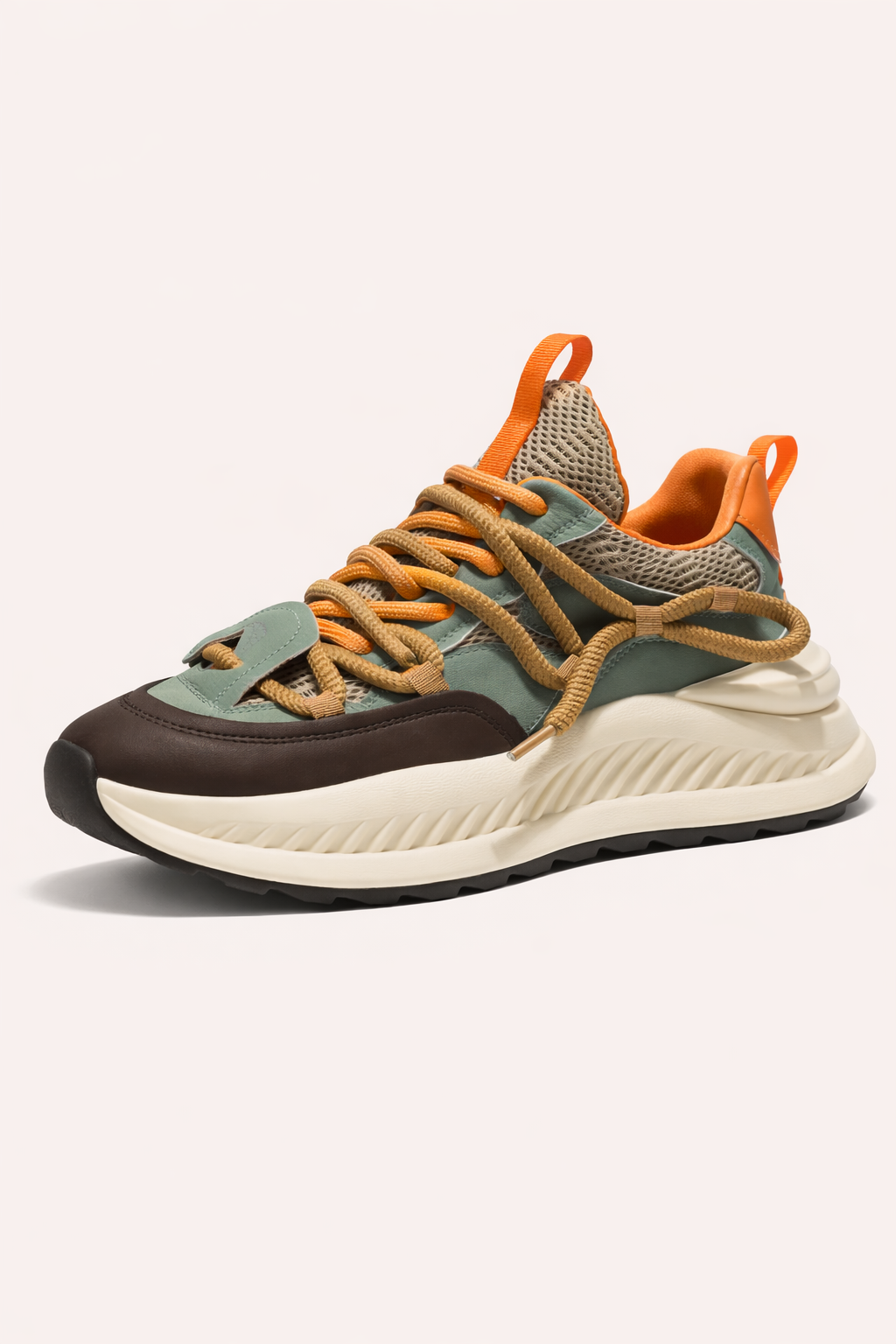 Baskets homme à semelle haute, vert ou blanc, du 39 au 44