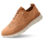 Baskets homme de ville, semelle amortissante, demi-pointures, caramel