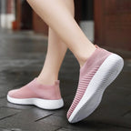 Baskets légères femme en tissu élastique, semelle antidérapante