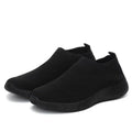 Baskets légères femme en tissu élastique, semelle antidérapante, noir