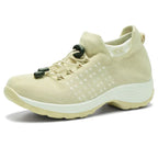 Baskets orthopédiques femme à enfiler, tige en maille extensible, abricot