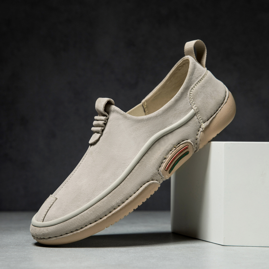 Baskets homme légères sans lacets, à enfiler, kaki ou gris, kaki