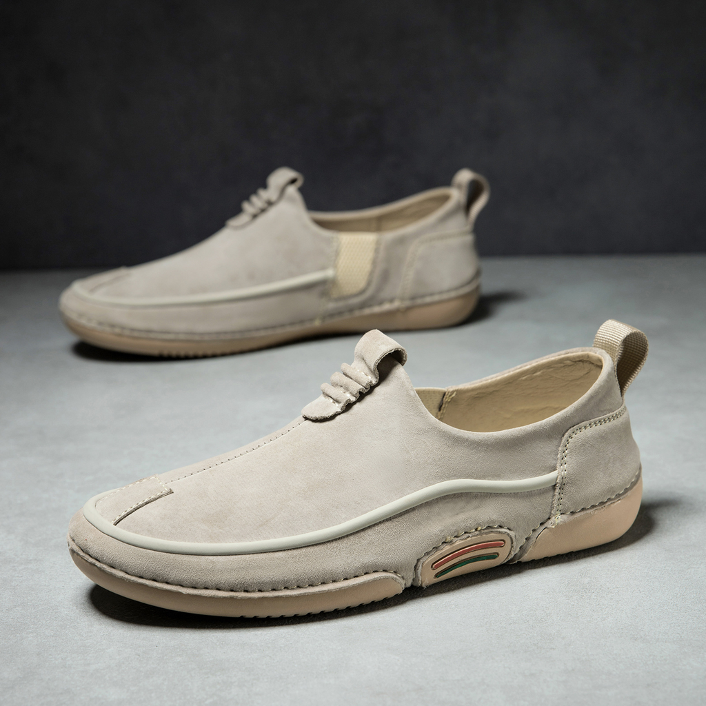Baskets homme légères sans lacets, à enfiler, kaki ou gris