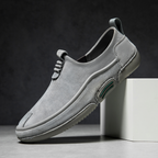 Baskets homme légères sans lacets, à enfiler, kaki ou gris, gris