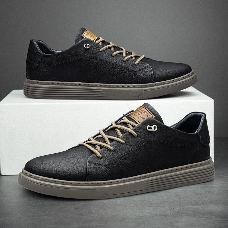 Baskets homme de ville à lacets, noir, blanc ou marron