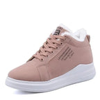 Baskets d'hiver femme, semelle antidérapante, talon de 3 cm, marron