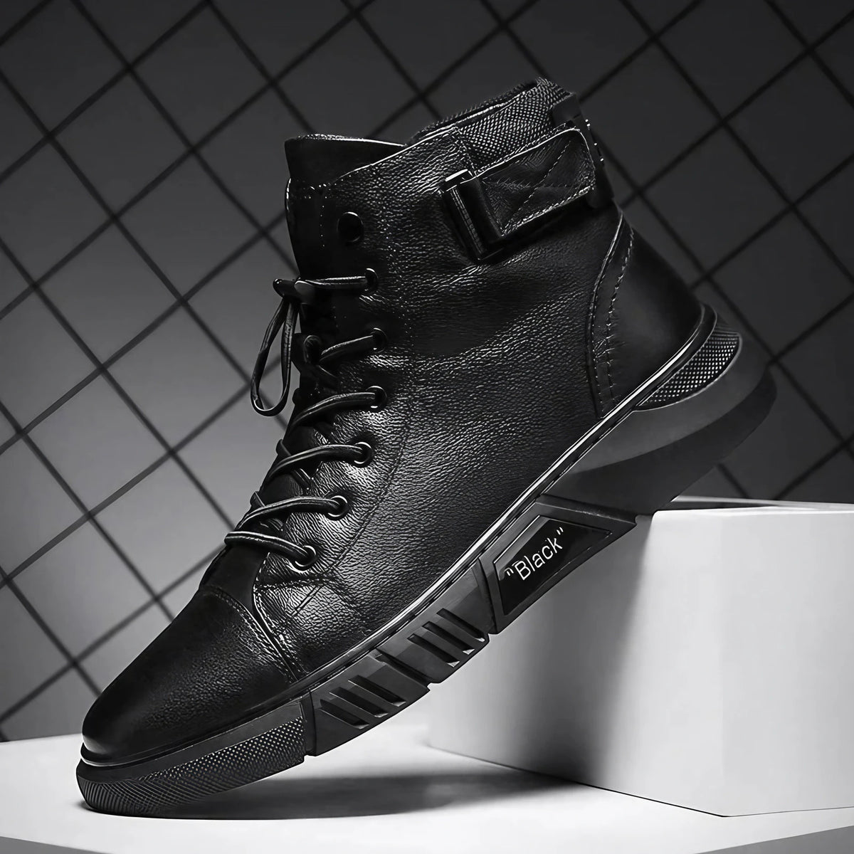 Baskets homme noires, semelle intérieure rembourrée, du 39 au 48, noir