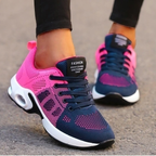Baskets orthopédiques femme légères à lacets, six coloris, bleu foncé