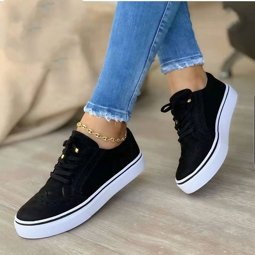 Baskets orthopédiques femme, soutien de voûte plantaire, noir