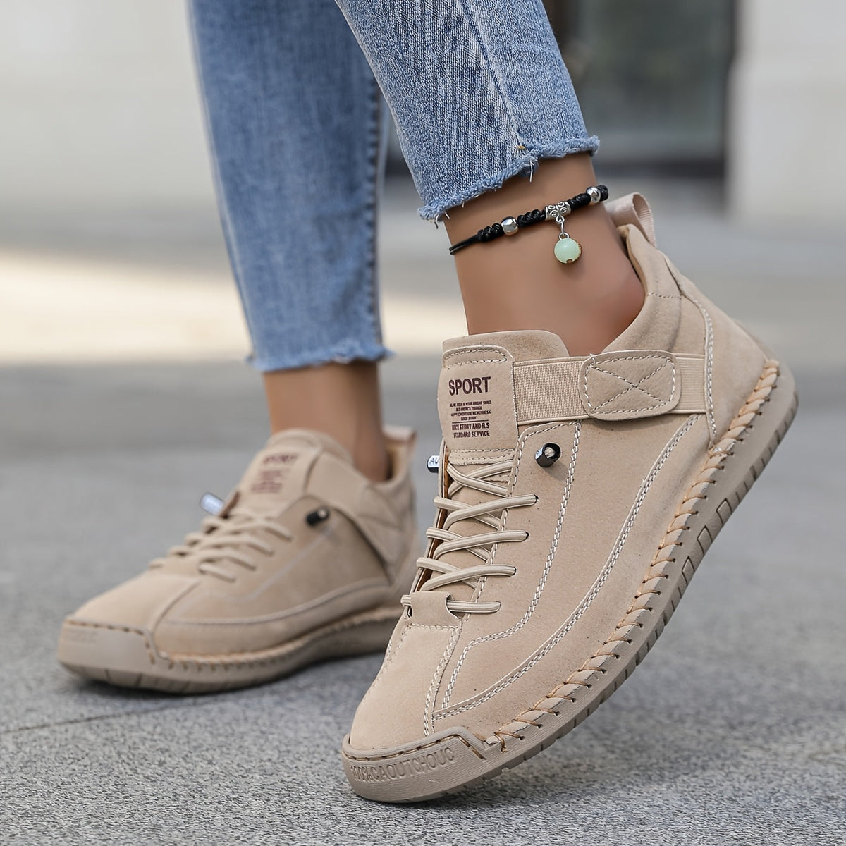 Baskets orthopédiques femme à scratch, à enfiler, sept coloris, beige
