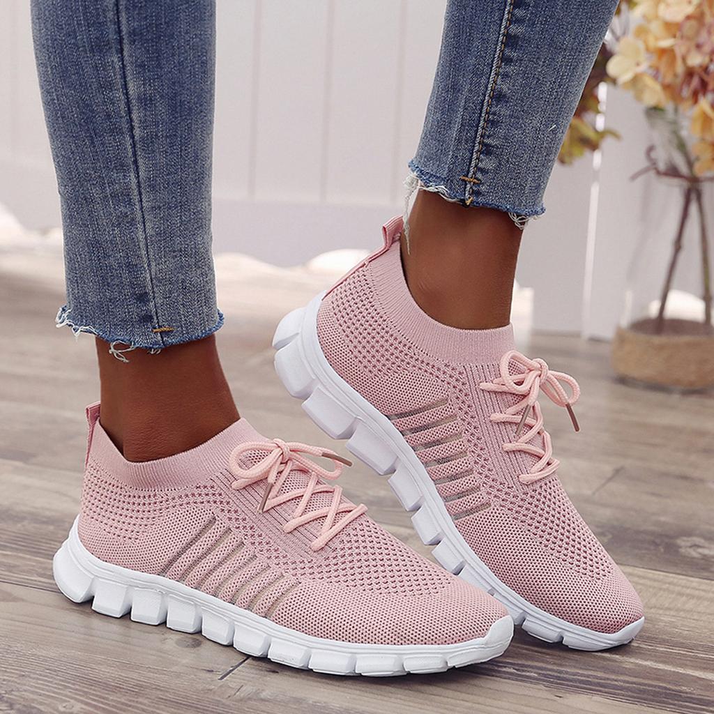Baskets orthopédiques femme, semelle amortie, sept coloris, rose