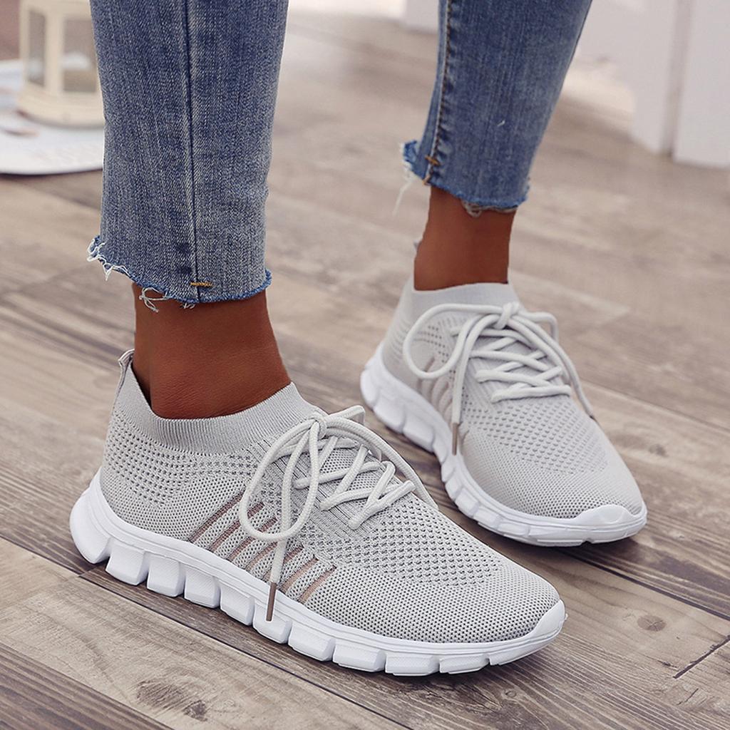 Baskets orthopédiques femme, semelle amortie, sept coloris, gris