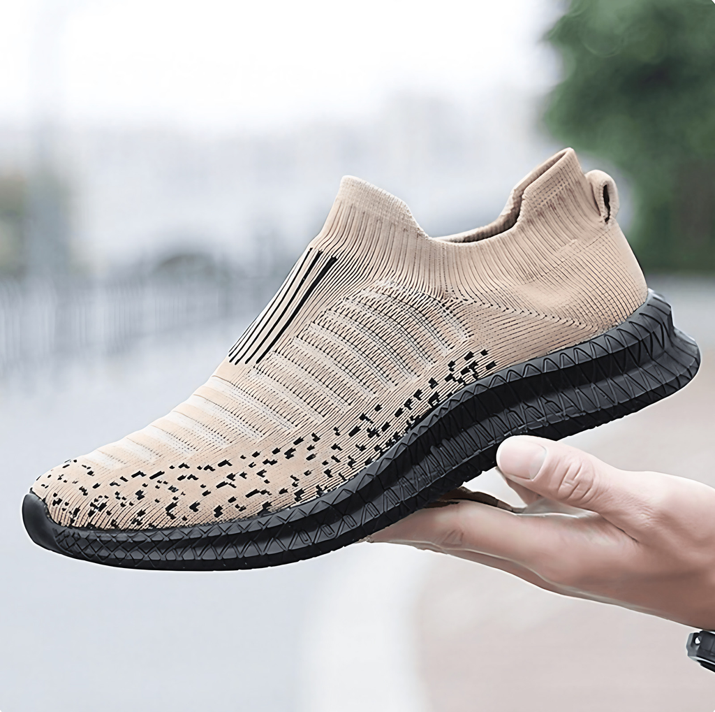 Baskets orthopédiques homme, semelle ergonomique antidérapante, beige