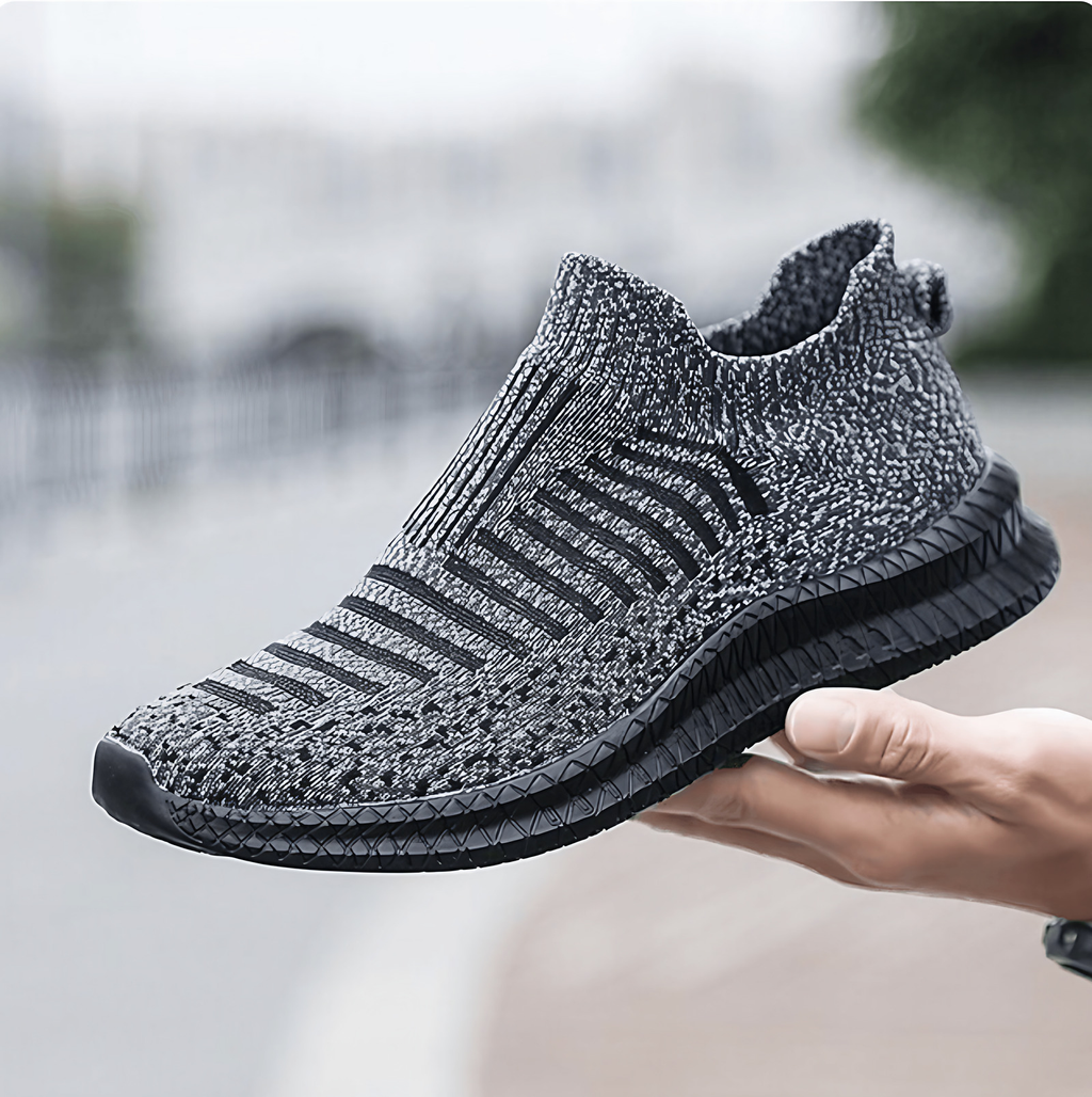 Baskets orthopédiques homme, semelle ergonomique antidérapante, gris