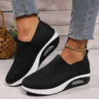 Baskets orthopédiques femme, semelle amortissante, sept coloris, noir