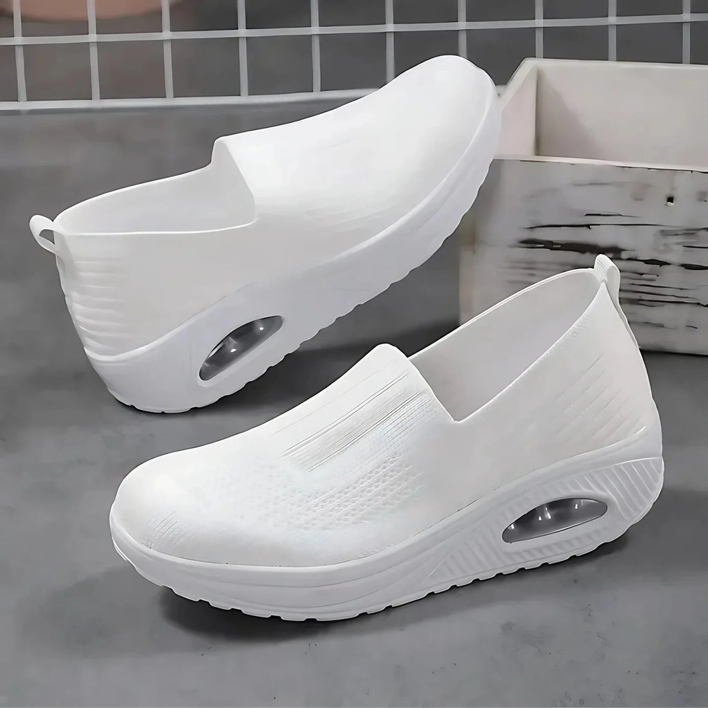 Baskets orthopédiques femme, semelle amortissante, sept coloris, blanc