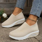 Baskets orthopédiques femme, semelle amortissante, sept coloris, beige