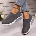 Baskets orthopédiques femme, semelle amortissante, sept coloris, gris