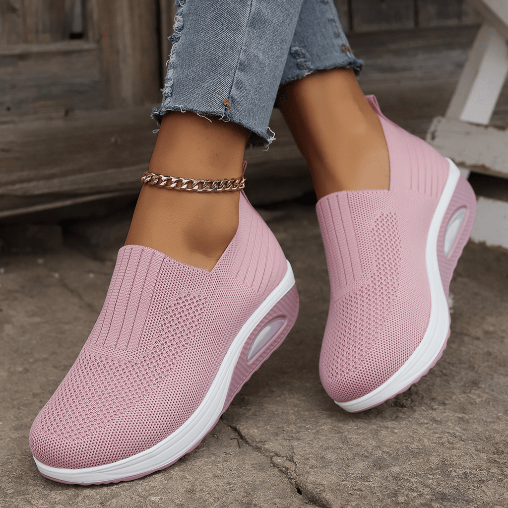 Baskets orthopédiques femme, semelle amortissante, sept coloris, rose