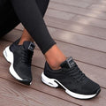 Baskets orthopédiques femme, semelle gel amovible de 4 cm, noir