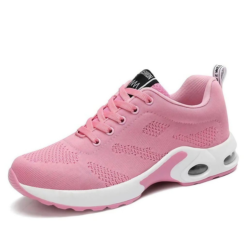 Baskets orthopédiques femme, semelle gel amovible de 4 cm, rose clair