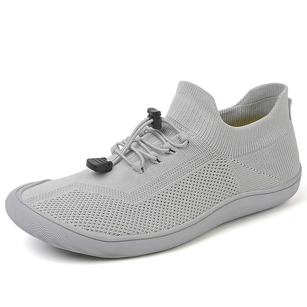 Baskets pieds nus mixtes, tige en maille, du 36 au 46, gris clair