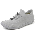 Baskets pieds nus mixtes, tige en maille, du 36 au 46, gris clair