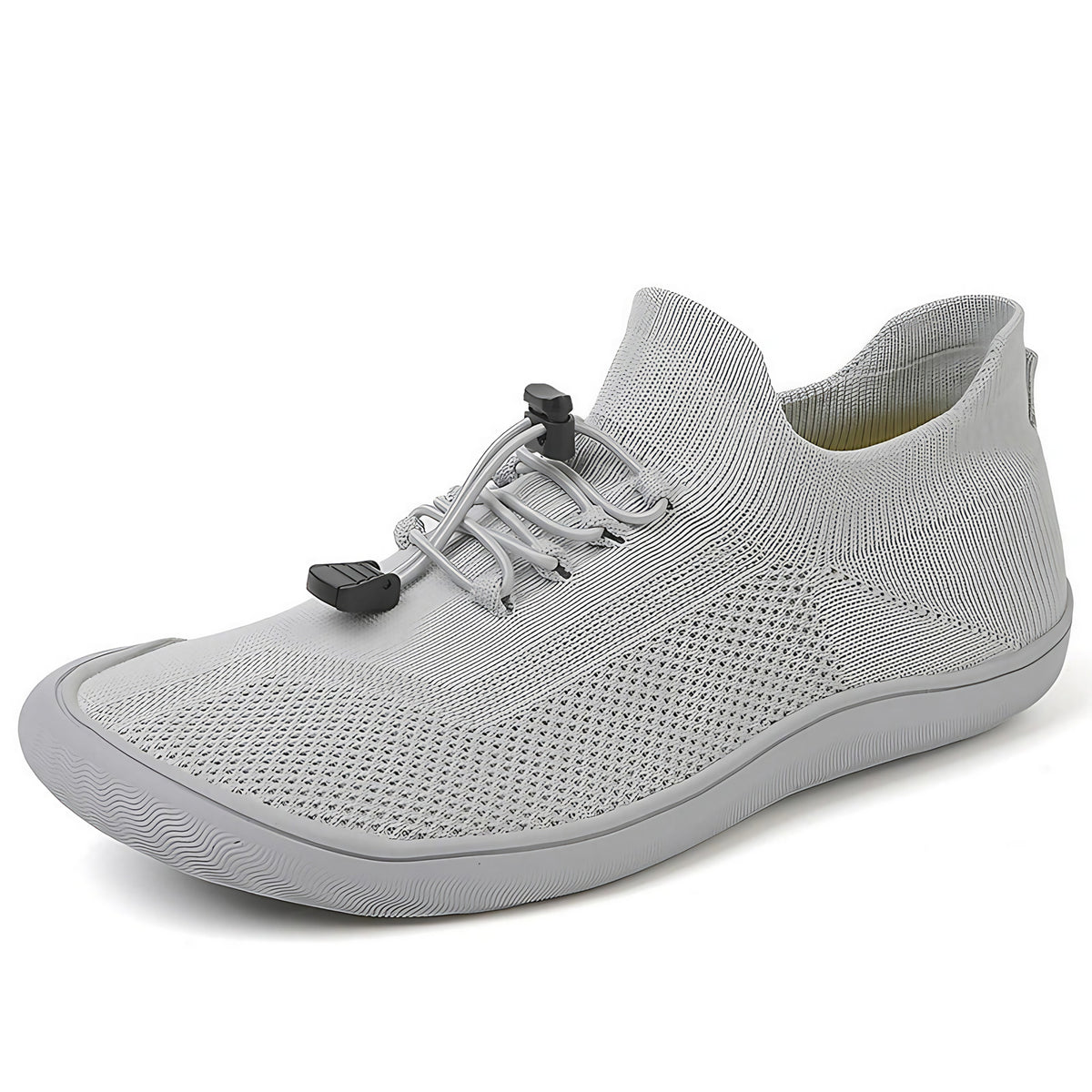 Baskets pieds nus mixtes, tige en maille, du 36 au 46, gris clair