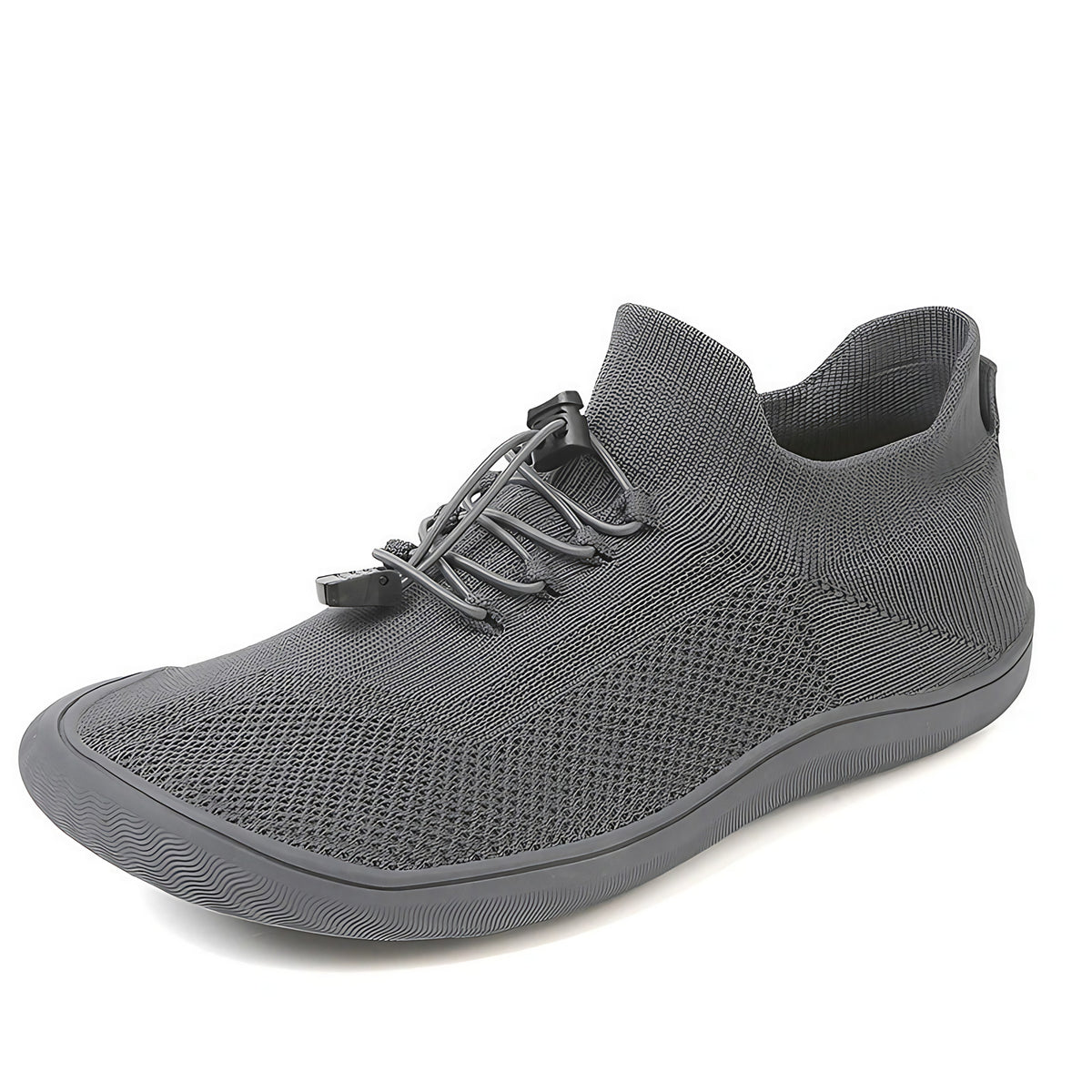 Baskets pieds nus mixtes, tige en maille, du 36 au 46, gris foncé