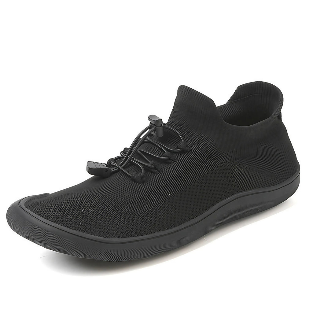 Baskets pieds nus mixtes, tige en maille, du 36 au 46, noir