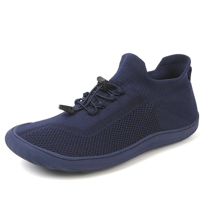 Baskets pieds nus mixtes, tige en maille, du 36 au 46, bleu