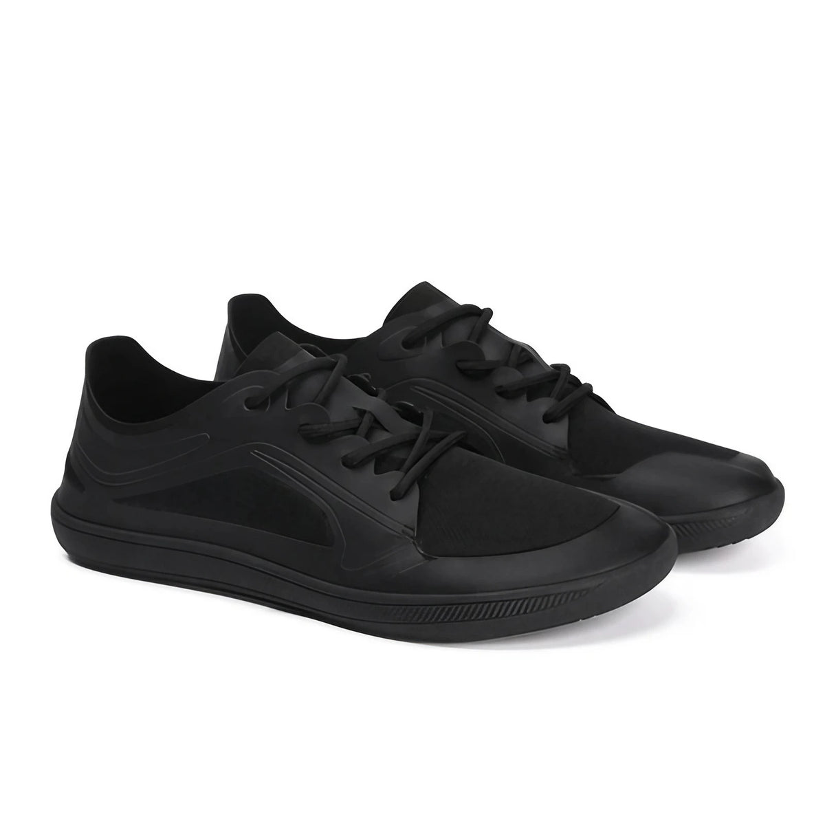 Chaussures pieds nus mixtes, semelle fine zero drop, noir