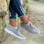 Baskets femme à enfiler sans lacets, légères, sept coloris, gris